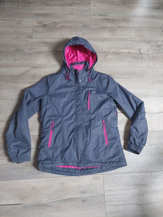 Kurtka narciarska zimowa damska m 4F szaro różowaciepła