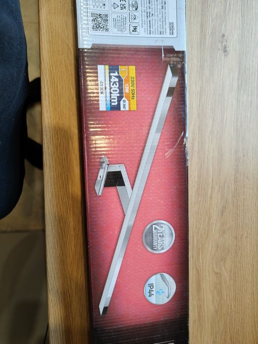 Lampa kinkiet nad szafkę lustro chrom 60cm