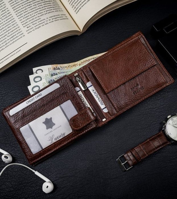 portfel męski brązowy rovicky