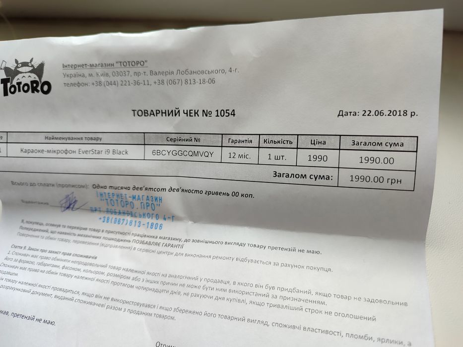 Микрофон караоке EverStar i9 Black