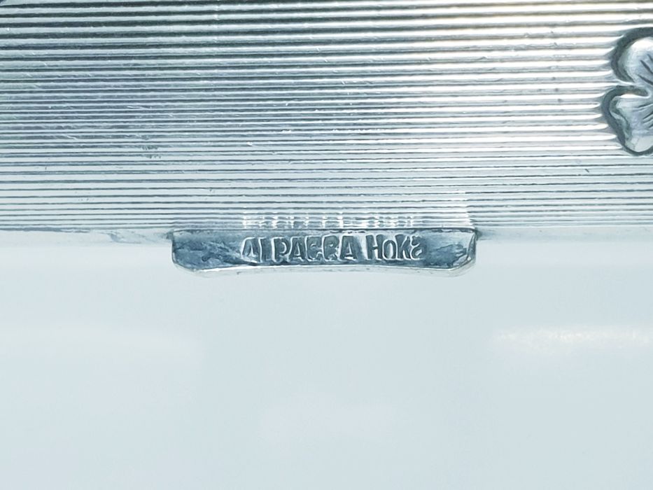 Lindissima antiga caixa prata marcada Alpacca Hoka