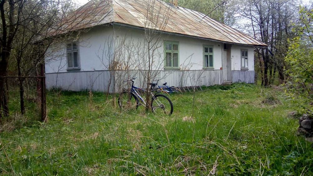 Земельна ділянка з хатиною у центрі прикарпатського села