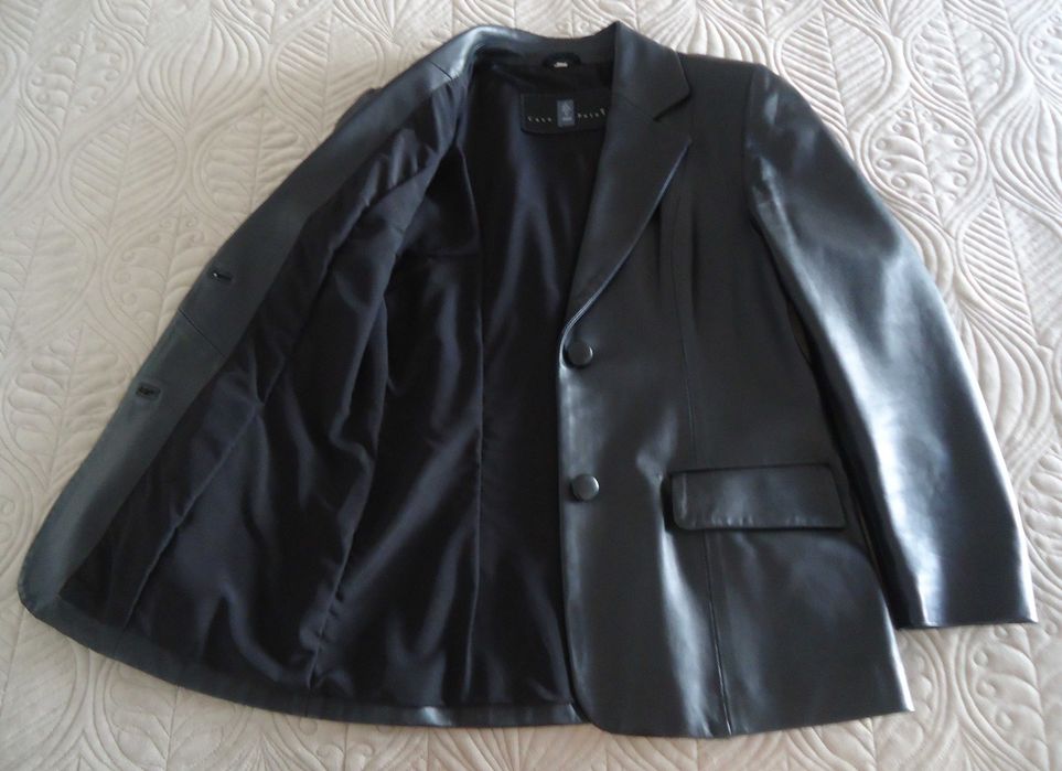 Casa da Peles  -  Blazer slim fit em cabedal polido