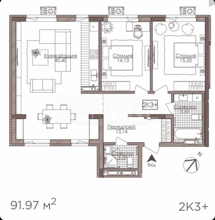 Apartment in Kyiv, Zahorivshchyna, Lukʼyanivka - View 2