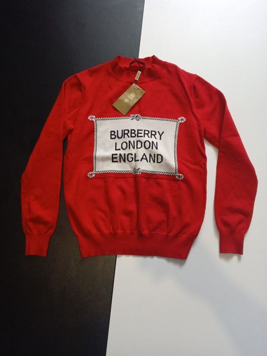 Swetry czerwony burberry unisex