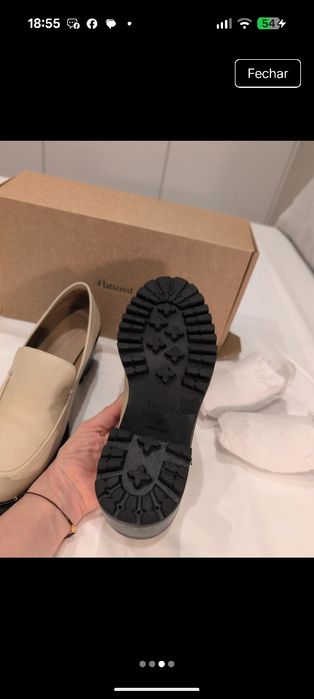 Sapatos mocassins creme Flattered d salto bloco