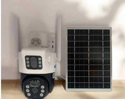 4G Камера вулична з сонячною панеллю | 2 лінзи, Поворотна 360, Sim