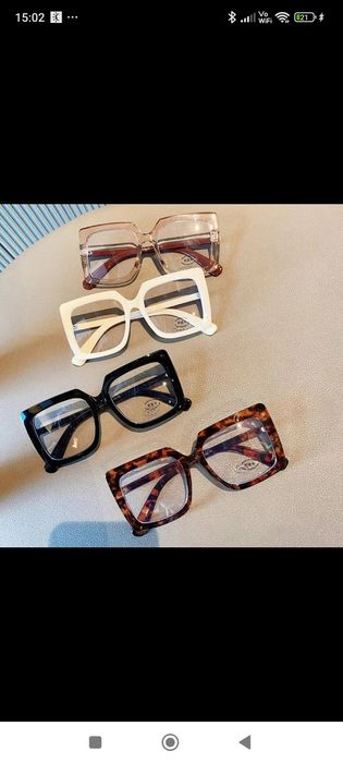 Okulary oversize zerówki ramki korekcyjne UV czarne