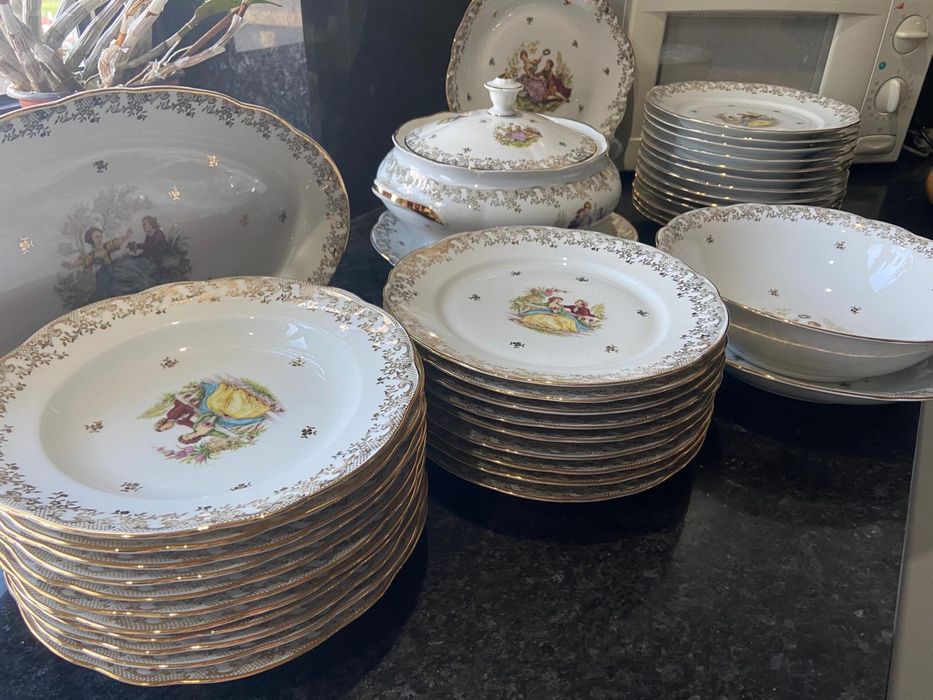 Conjunto Loiça Porcelana Limoges Francesa Viritable Porcelaine (Rara)