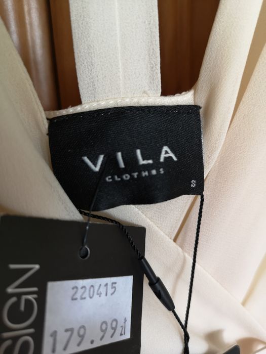 Nowa sukienka Vila rzymianka ecru elegancka Komunia lato krótka wesele
