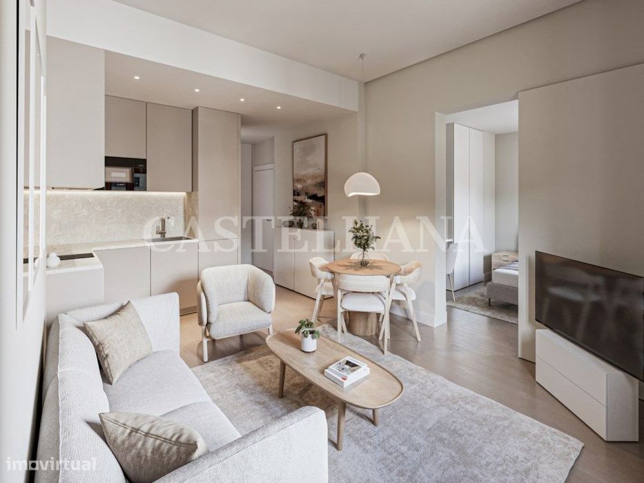 Apartamento T0 com varanda em novo empreendimento na Graça