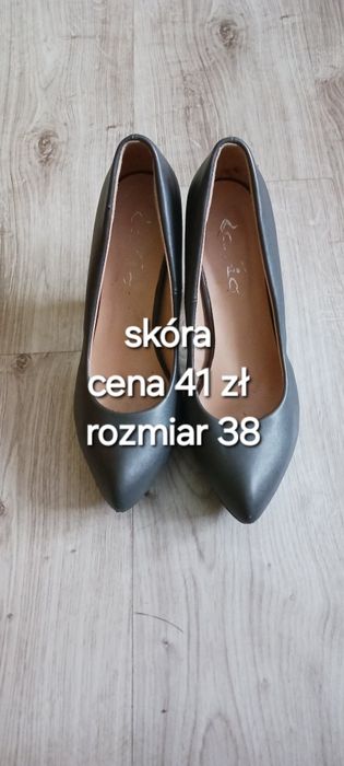 Szare eleganckie szpilki rozm.38