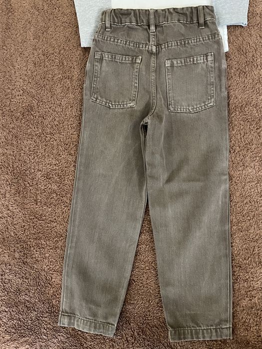 Костюм джинсы и лонгслив zara 122;джинсы коричневые zara,реглан zara,коричневые джинсы