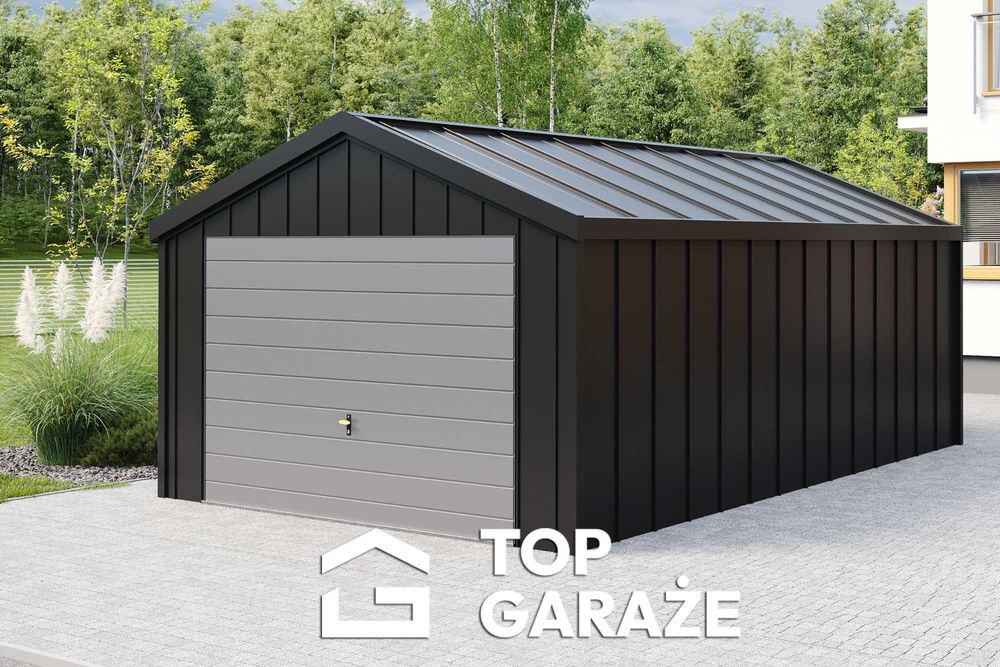 Garaż blaszany na rąbek /  4m szer. 6m dł Dwuspadowy / Garaże
