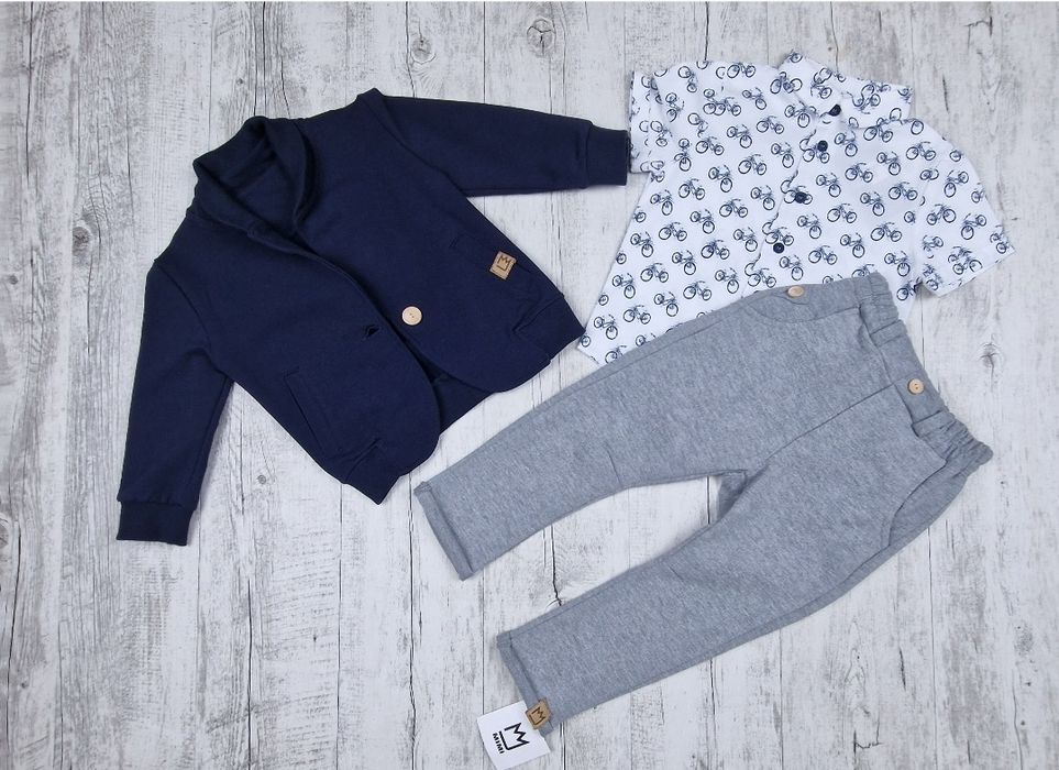 Marynarka bluza chłopięca Mimi 92/98 miekka Granatowa