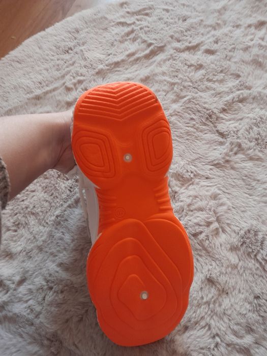Buty adidasy wyższe na platformie 40 biały pomarańczowy