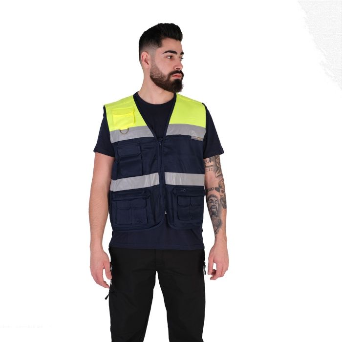 Colete Refletor Azul Multibolsos