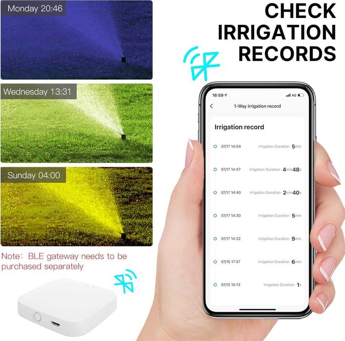MOES Inteligentny system nawadniania TUYA 3/4" Bluetooth timer zawór