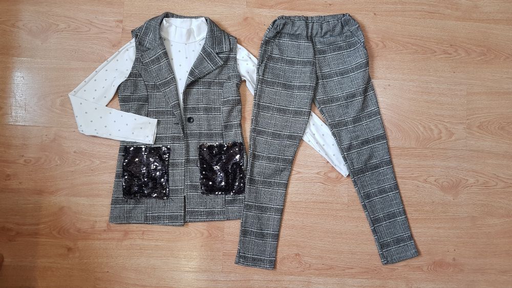 Костюм: жилетка жилет жакет пиджак гольф водолазка штаны штани брюки