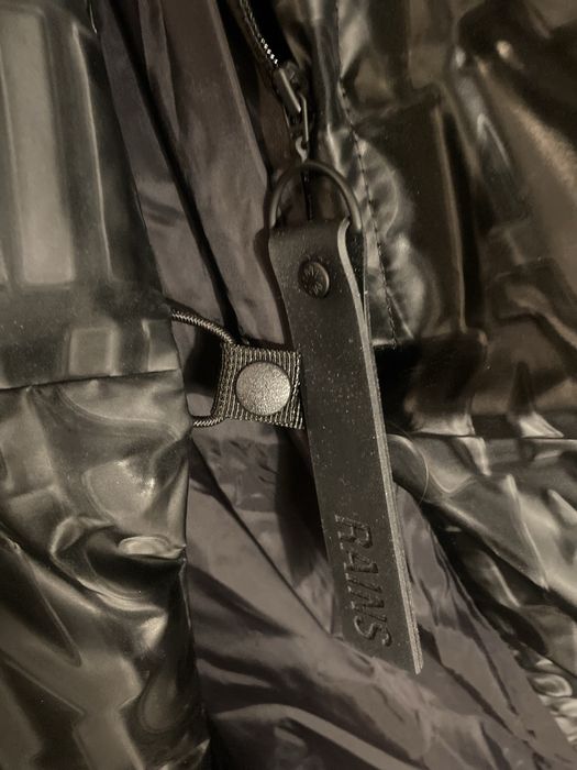 Rains Puffer Coat Black Monogram kurtka plaszcz „puchowy”