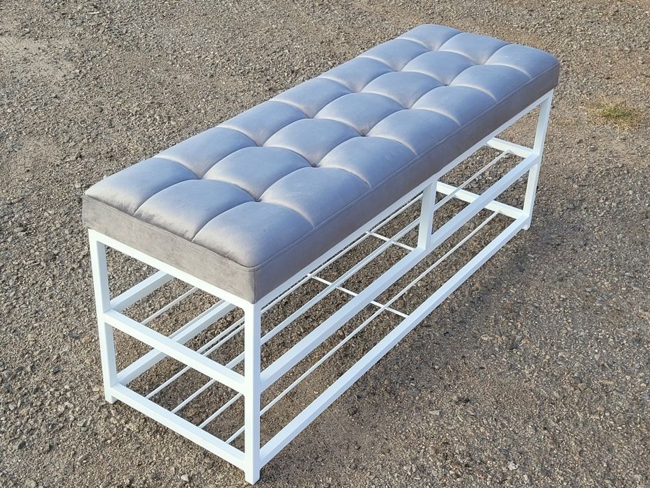 Банкетка/обувница/пуф/полка для обуви/прихожей/коридора/металл, лофт.