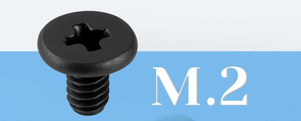 Śrubki do montażu dysków SSD M.2 M2x3mm - 2 sztuki, kolor czarny