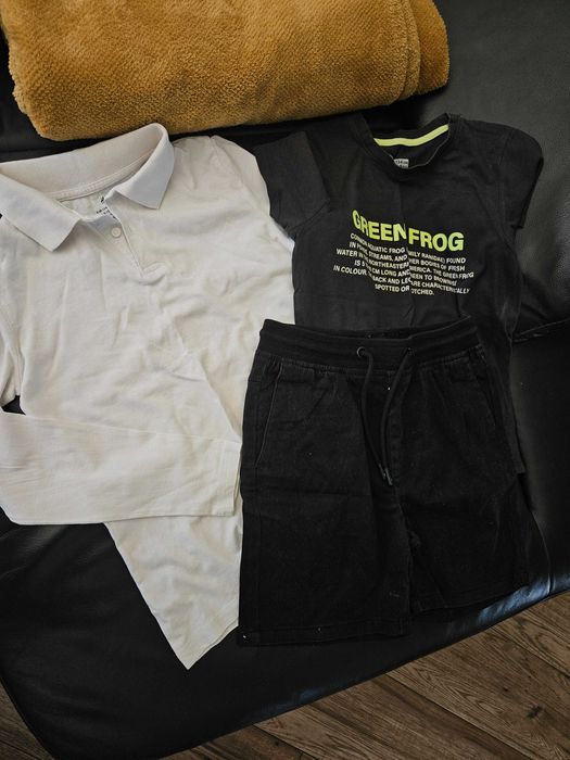 Zestaw spodenki 4F polówka H&m 134 140