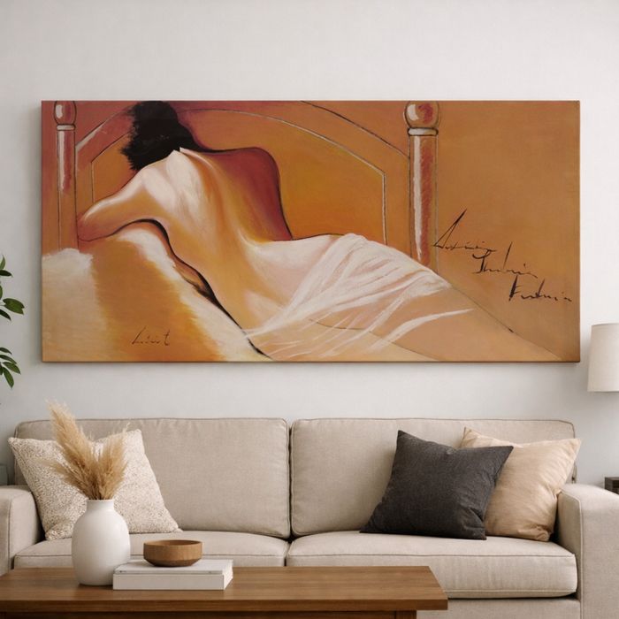 Quadro decorativo grande – figura feminina reclinada