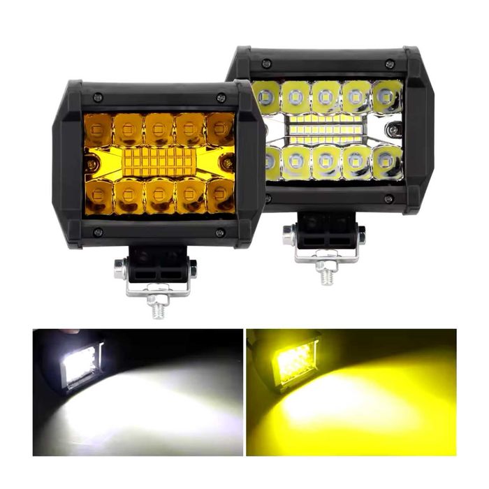 Faróis Auxiliares LED Offroad 20W - Par Spot Quadrados IP67