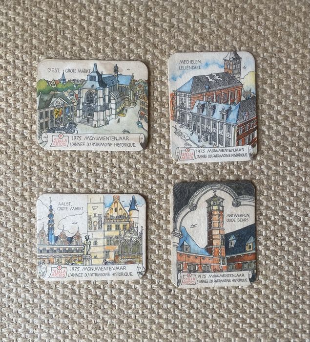 Bases de copos raras de 1975 - Cerveja Stella Artois