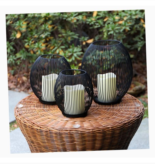 Świeczniki Latarnie Klatkowe Metalowe  3szt