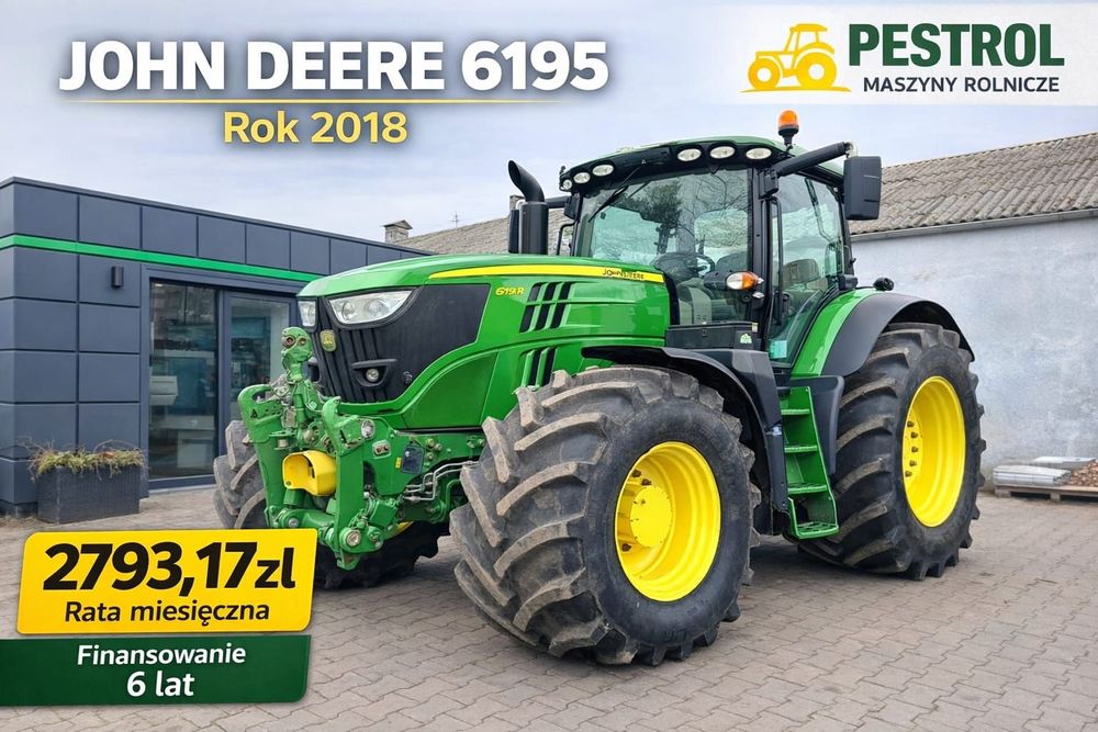 John Deere 6195 R  John Deere 6195R 195-235KM, 2018 rok! przedni TUZ i WOM, TLS, GPS