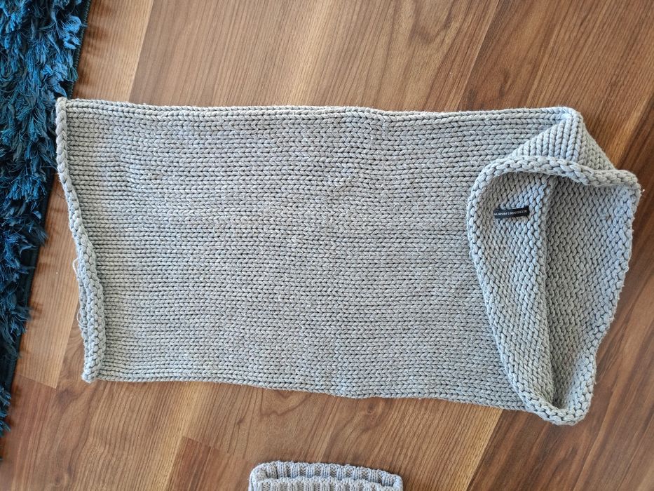 Czapka i komin damski szary