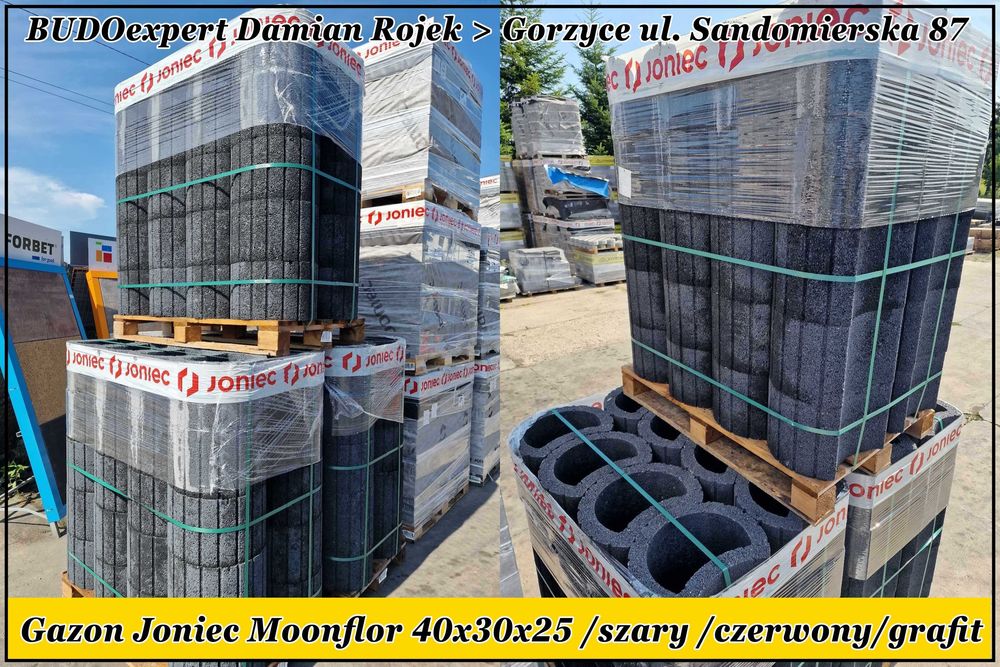 Gazony ogrodowe Joniec Moonflor duży format 40x30x25 donica betonowa