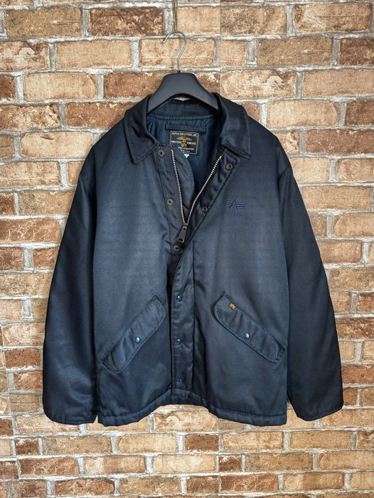 Куртка бомбер Alpha Industries made in USA мужская винтажная темно синего цвета оригинал. Вінтажний бомбер Alpha Industries USA чоловічий оригінал