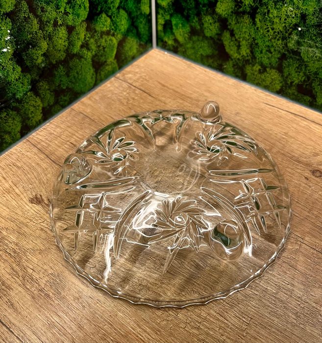 Kryształowy talerzyk na nóżkach patera stan super