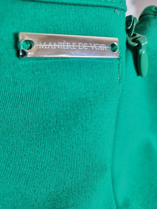 Бомбезный брендовый зелёный бандажный комбинезон Maniere de Voir р. S-