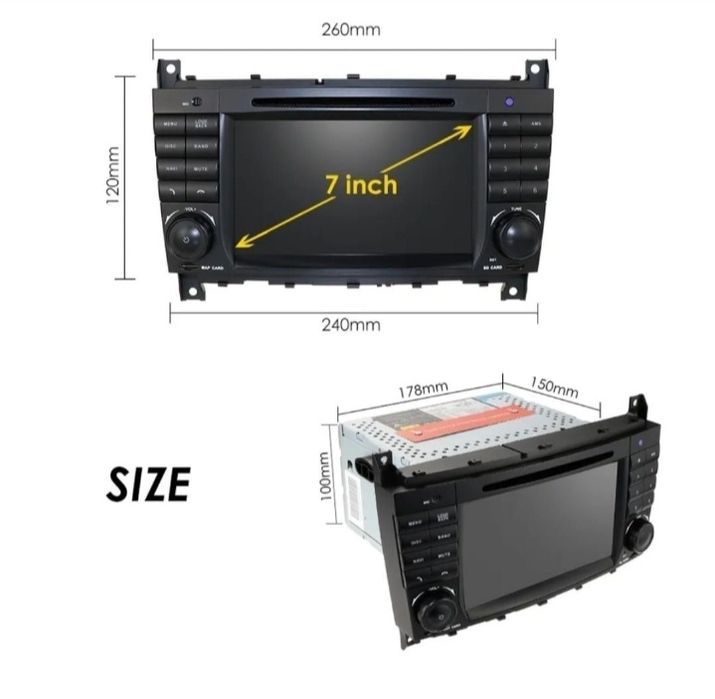 Auto Rádio Android GPS Bluetooth Mercedes Benz W203 clc w209 clk NOVO