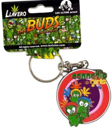 Metalowy Brelok do Kluczy w Kształcie Marihuany Wielokolorowy