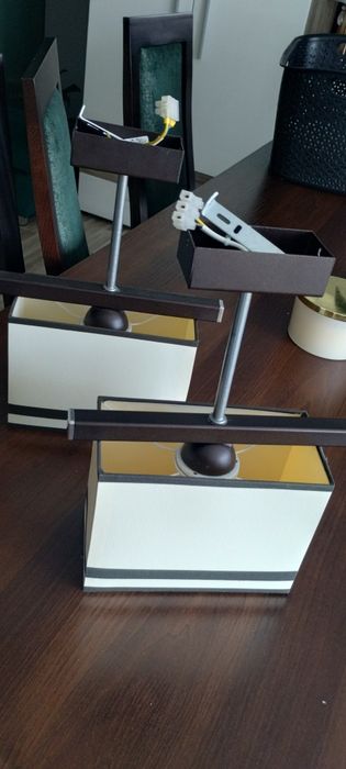 Lampy z abażurem kremowo brązowe