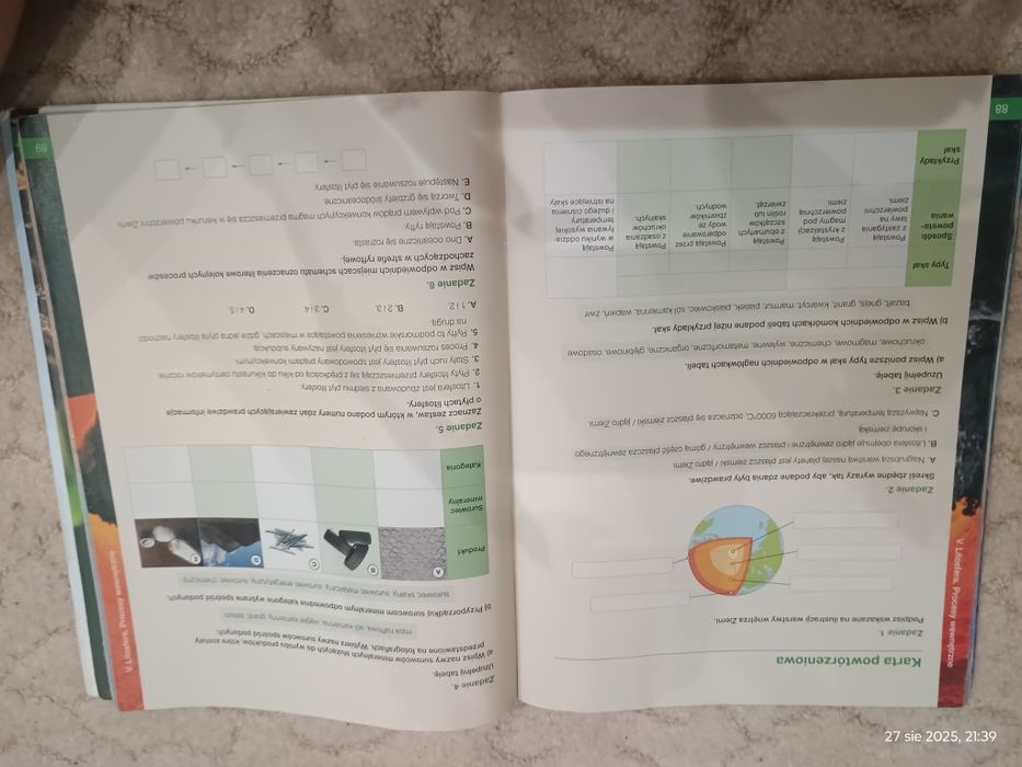 Karta pracy ucznia do geografii dla klasy pierwszej szkoły średniej