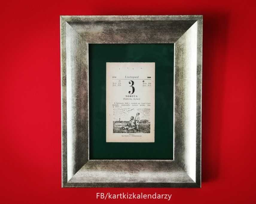 Kartka z kalendarza 1956 - oryginał z epoki - prezent na 70 urodziny