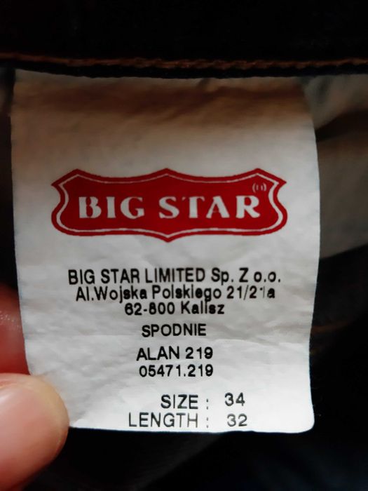Spodnie męskie jeans Big Star Alan 219, nowe