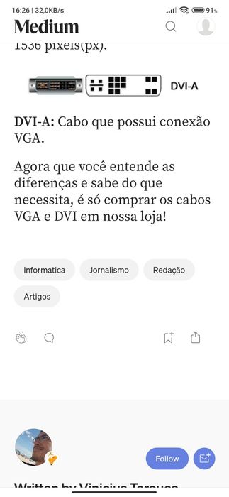 Cabo DVI-A Macho - Macho 5mt creme