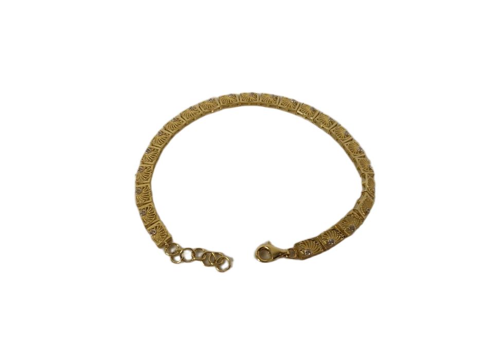 Złota bransoletka AŻUR CYRKONIE 585 5,19G DŁ.19CM