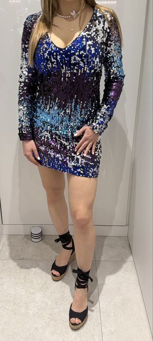 Sukienka cekinowa XS/S – imprezowa, efekt WOW