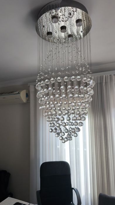Candeeiro teto com bolas cristal