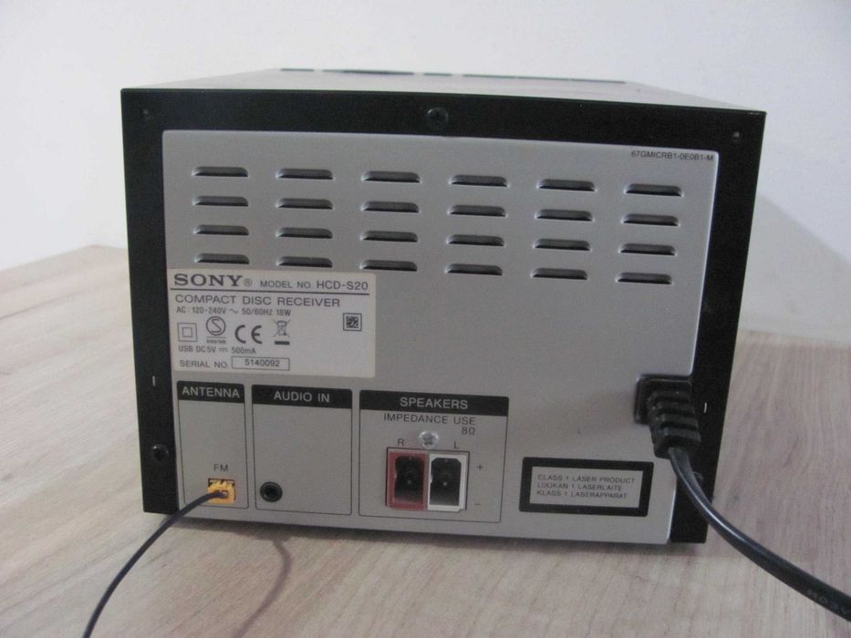 Mini wieża Sony HCD-S20 USB MP3 AM, FM, Tuner z RDS