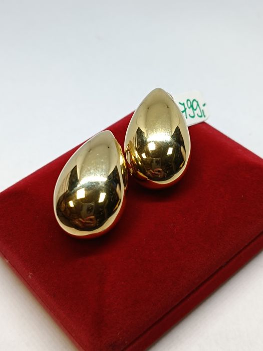 Złote kolczyki łezki krople Bodega, złoto próby 585