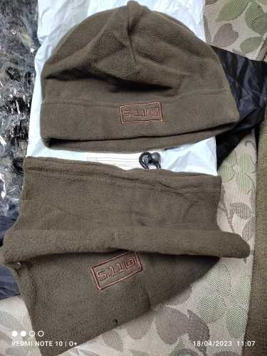 Gorro e Gola Polar Verde Tropa - Novo - 2 em 1